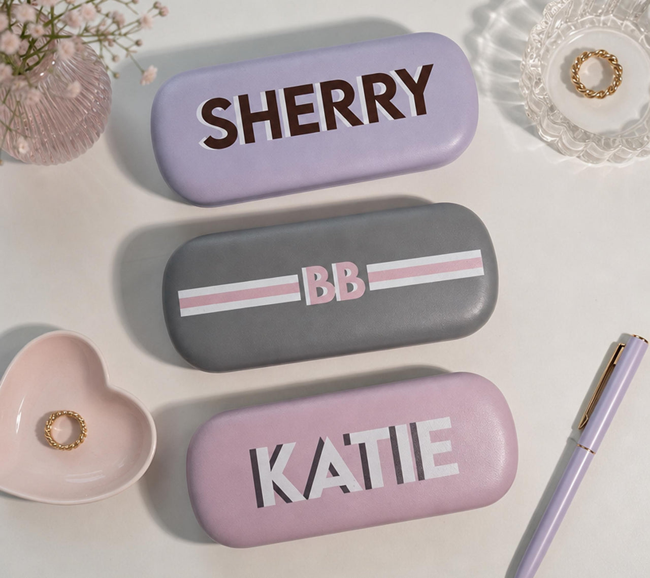 Personalized Shadow Monogram eyeglass sunglass Glasses Case, Custom Name, Pastel Sunglasses Holder