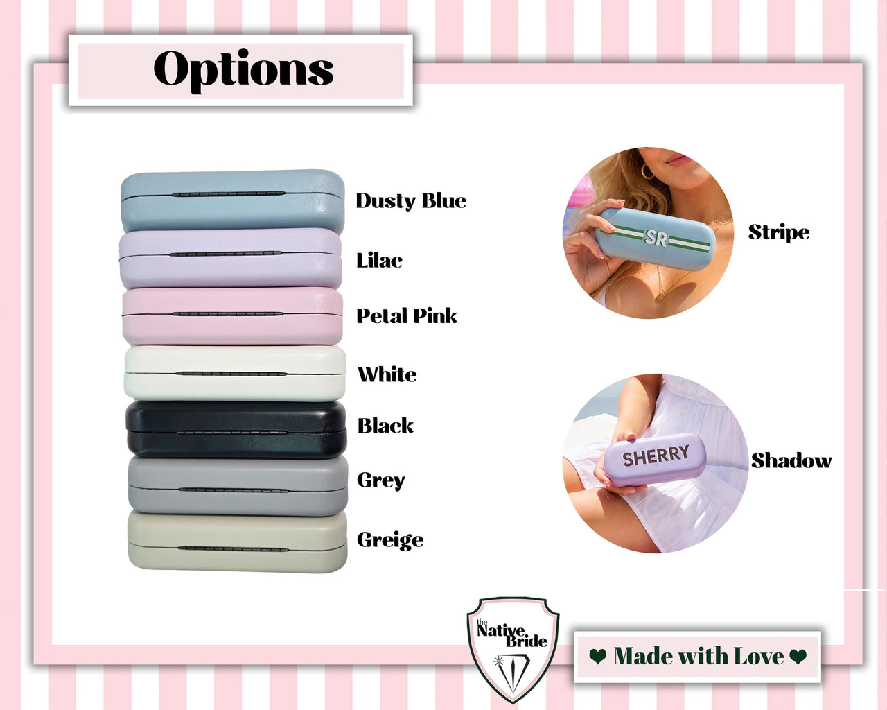 Personalized Shadow Monogram eyeglass sunglass Glasses Case, Custom Name, Pastel Sunglasses Holder
