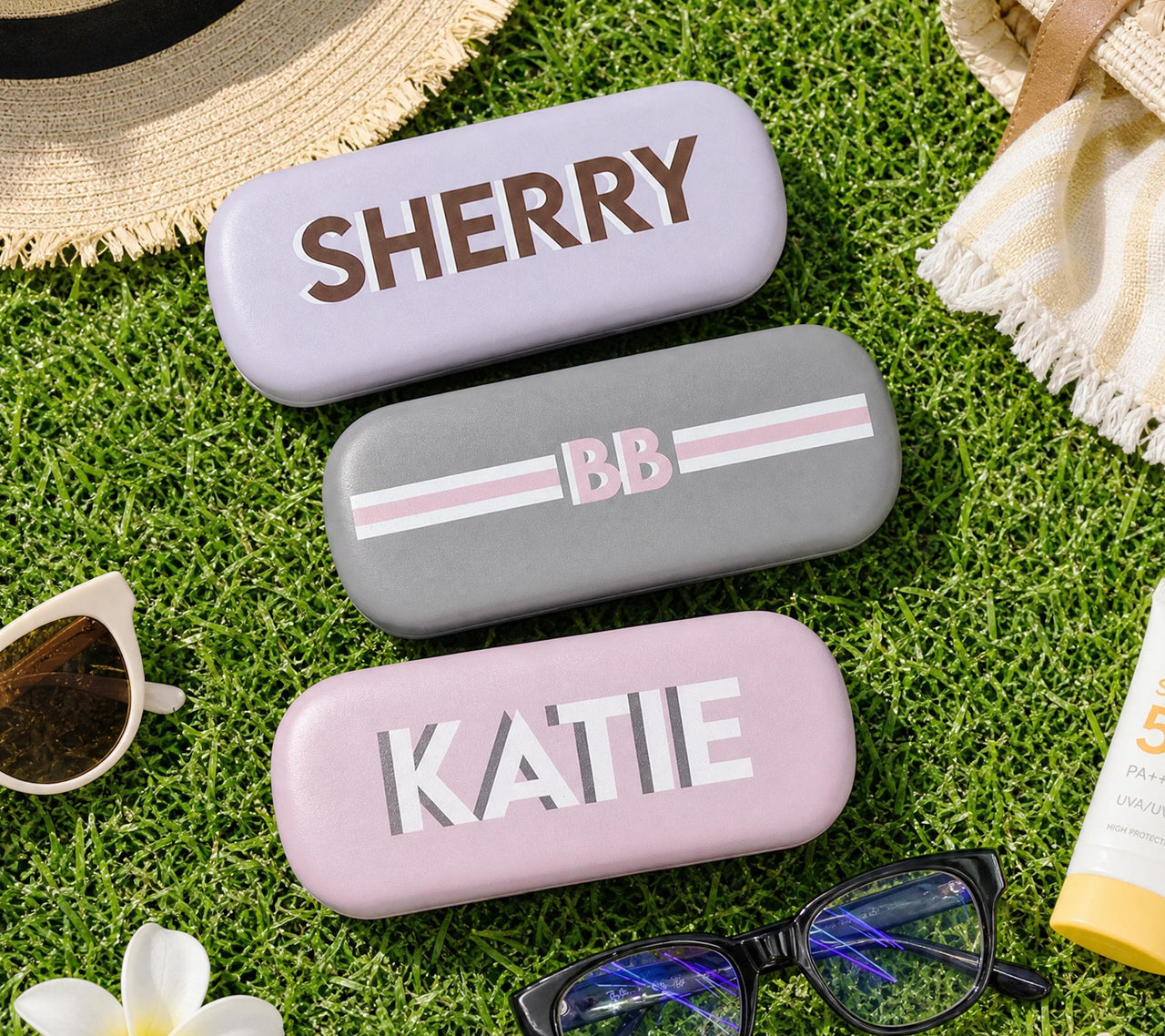 Personalized Shadow Monogram eyeglass sunglass Glasses Case, Custom Name, Pastel Sunglasses Holder