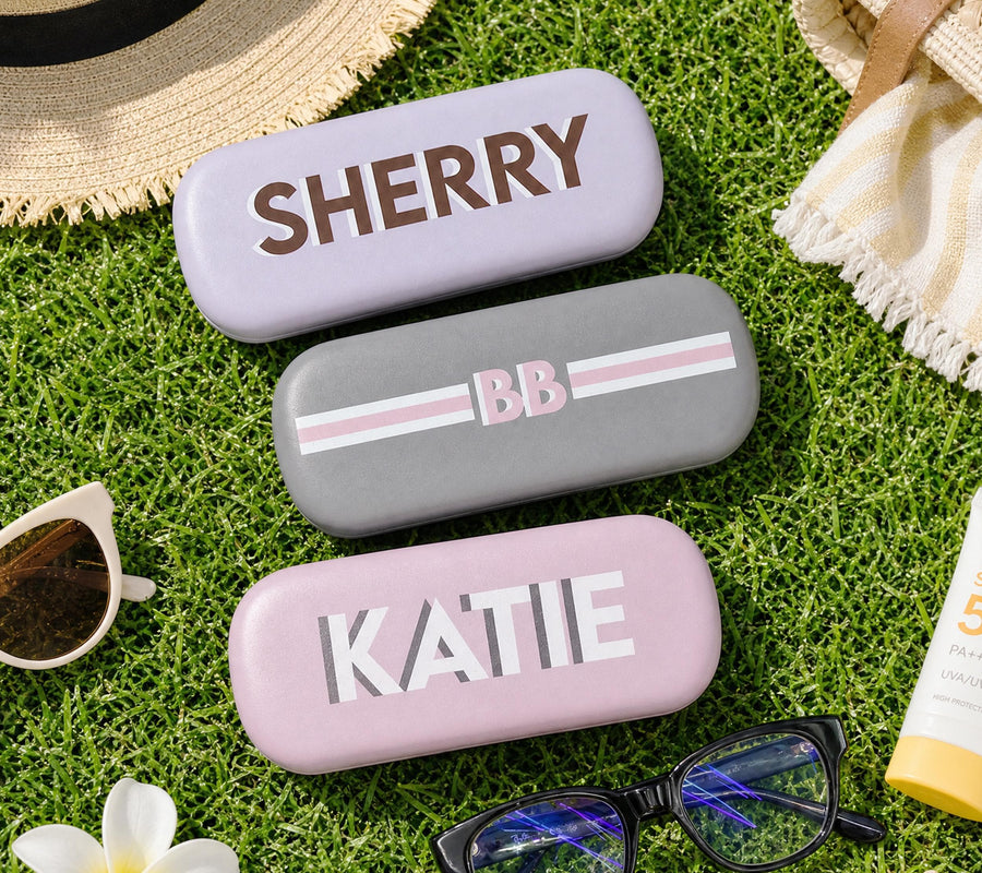 Personalized Shadow Monogram eyeglass sunglass Glasses Case, Custom Name, Pastel Sunglasses Holder