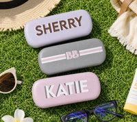 Personalized Shadow Monogram eyeglass sunglass Glasses Case, Custom Name, Pastel Sunglasses Holder