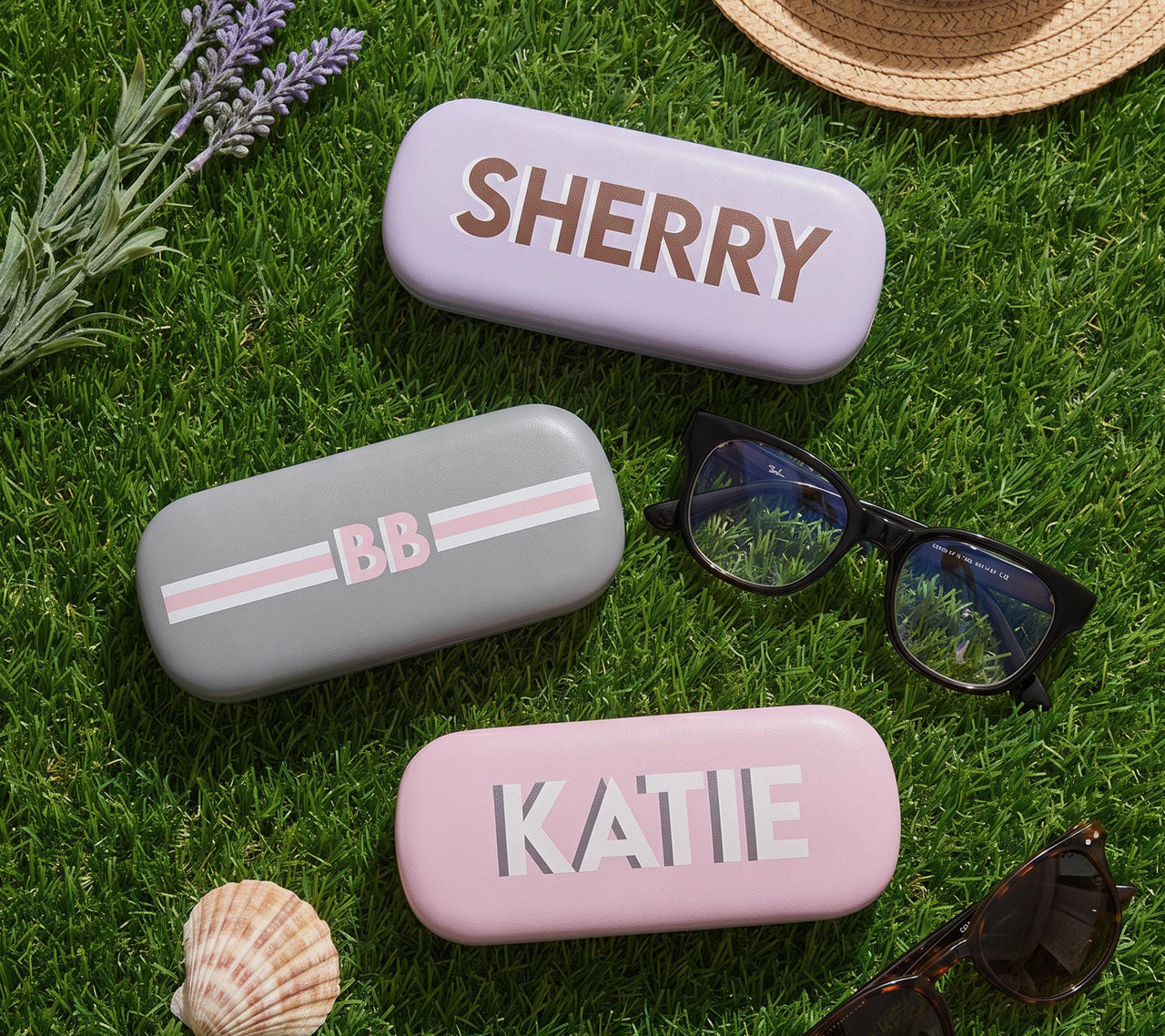 Personalized Shadow Monogram eyeglass sunglass Glasses Case, Custom Name, Pastel Sunglasses Holder