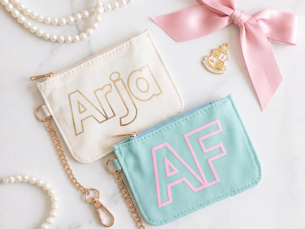 Personalized Coin Pouch Keychain, Mini Keychain zip bag, Small Jewelry Pouch, Portable Cable Bag, Earbud Case, Preppy Y2K Gift