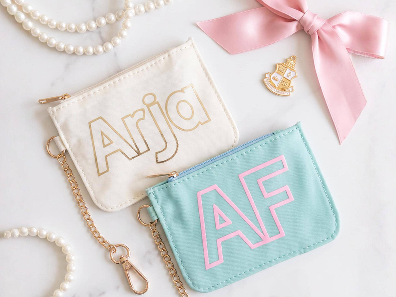 Personalized Coin Pouch Keychain, Mini Keychain zip bag, Small Jewelry Pouch, Portable Cable Bag, Earbud Case, Preppy Y2K Gift