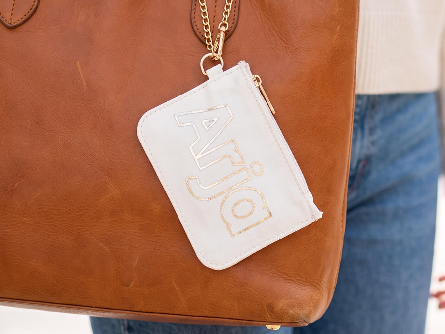 Personalized mini pouch for bridesmaid gifts