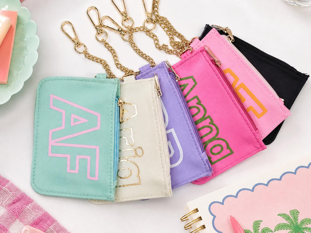Personalized Coin Pouch Keychain, Mini Keychain zip bag, Small Jewelry Pouch, Portable Cable Bag, Earbud Case, Preppy Y2K Gift