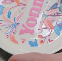 Personalized Birth Flower Ring Dish with Name