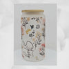 Personalized Glass Tumbler Cup in Wildflower Floral print and custom name