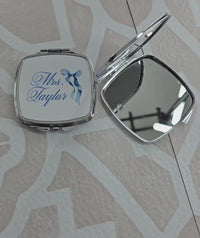 Personalized coquette bow compact mirror