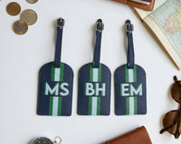 Personalized Shadow Monogram Vegan Leather Luggage Bag Tag in fun and colorful colors