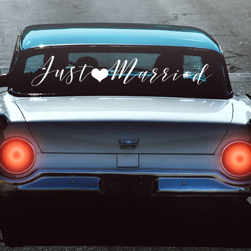 Just Married Getaway Car Sign Decal