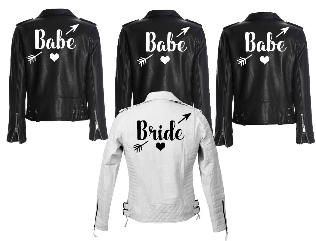 Custom Mrs. Leather Jacket Iron on Heat Transfer Mrs. Jacket babe Personalized Decal Bride leather jacket bride jacket arrow