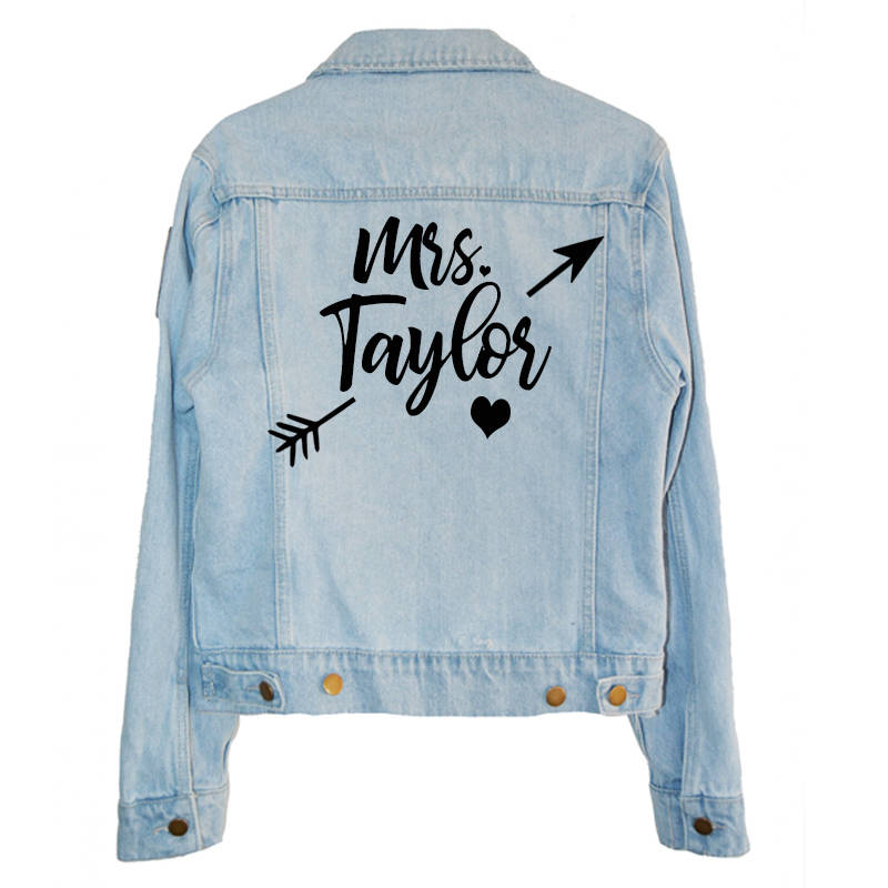 Custom Mrs. Leather Jacket Iron on Heat Transfer