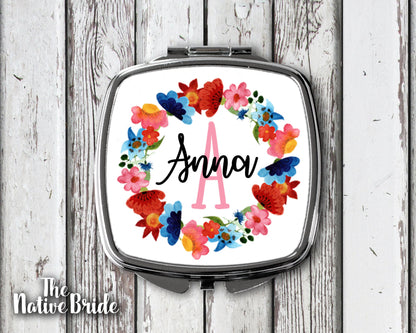 personalized compact mirror