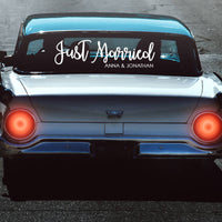 Thumbnail for Personalized Just Married Getaway Car Sign Decal
