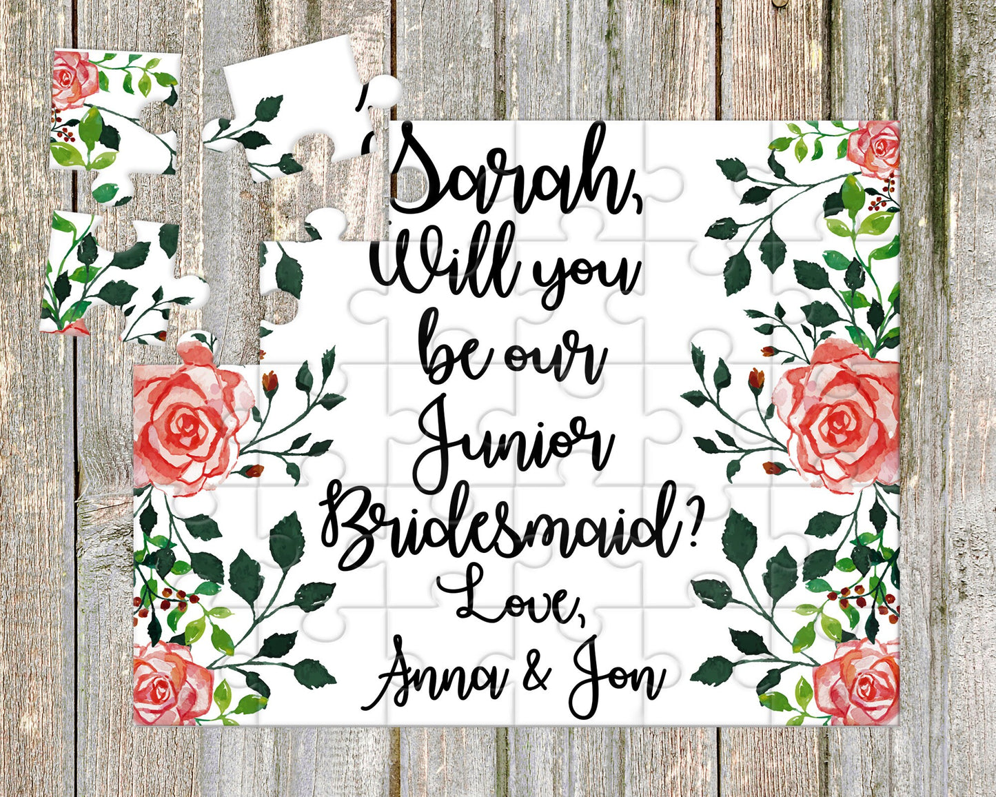 Floral junior Bridesmaid Proposal Gift Puzzle Will You Be our Puzzle Ask junior Bridesmaid Gift junior bridesmaid proposal proposal -PZL5SUB