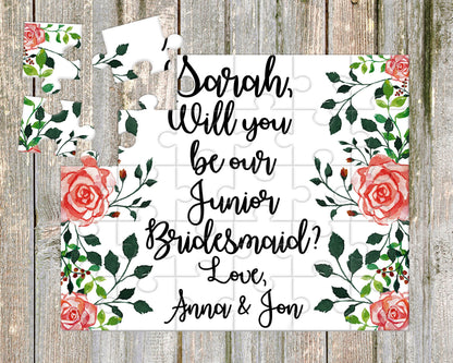 Floral junior Bridesmaid Proposal Gift Puzzle Will You Be our Puzzle Ask junior Bridesmaid Gift junior bridesmaid proposal proposal -PZL5SUB