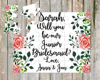 Thumbnail for Floral junior Bridesmaid Proposal Gift Puzzle Will You Be our Puzzle Ask junior Bridesmaid Gift junior bridesmaid proposal proposal -PZL5SUB