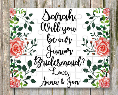 Floral junior Bridesmaid Proposal Gift Puzzle Will You Be our Puzzle Ask junior Bridesmaid Gift junior bridesmaid proposal proposal -PZL5SUB