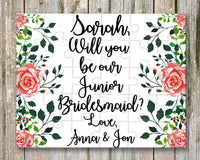 Thumbnail for Floral junior Bridesmaid Proposal Gift Puzzle Will You Be our Puzzle Ask junior Bridesmaid Gift junior bridesmaid proposal proposal -PZL5SUB