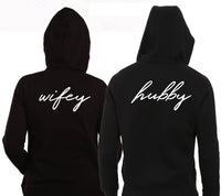Thumbnail for Hubby Wifey Couples Iron on Decals Hubby Wifey set heat transfer decal for wedding couples hoodies Hubby Wifey Vinyl Couples hoodie -CHT9HTV