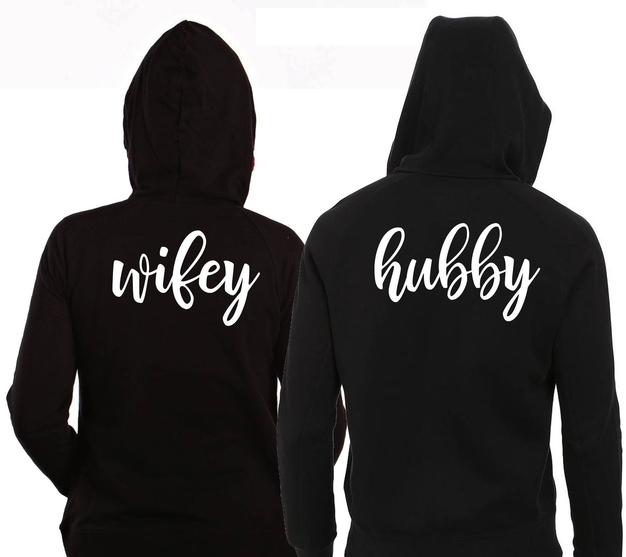 Hubby Wifey Couples Iron on Decals Hubby Wifey set heat transfer decals for wedding couples hoodies Hubby Vinyl Couples hoodie -CHT22HTV