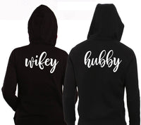 Thumbnail for Hubby Wifey Couples Iron on Decals Hubby Wifey set heat transfer decals for wedding couples hoodies Hubby Vinyl Couples hoodie -CHT22HTV