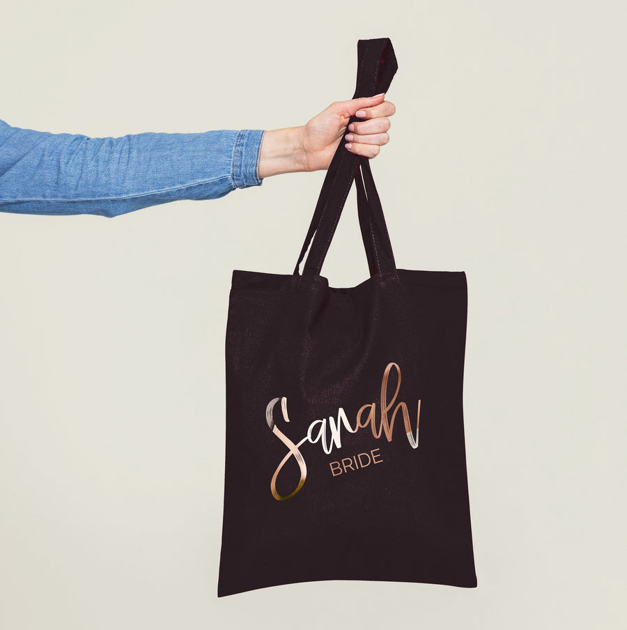 personalized bridesmaid Tote bag, Bridesmaid Gifts Custom Totes Bridal Party Tote Bags Bridesmaid Gift Rose Gold Tote Bag party -STB8DCHTV
