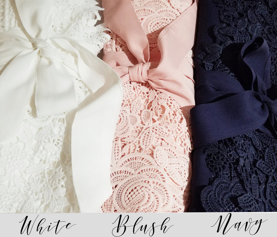 Bridal robe with lace
