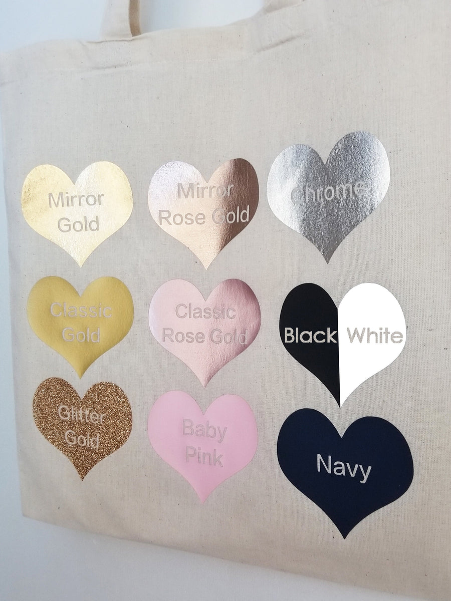 Personalized Bridesmaid Canvas Tote Bags zipper