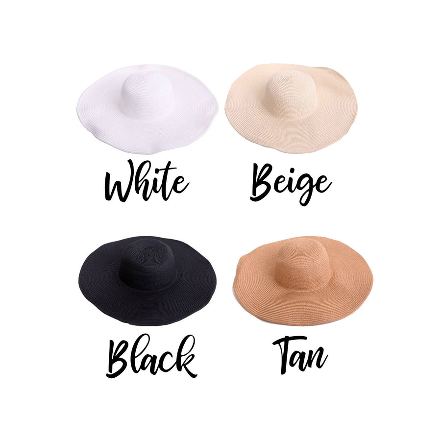 Mrs. Floppy beach hat personalized bridal shower gift custom straw sun hat honeymoon beach hat bride newly engaged present gold - FH22HTV