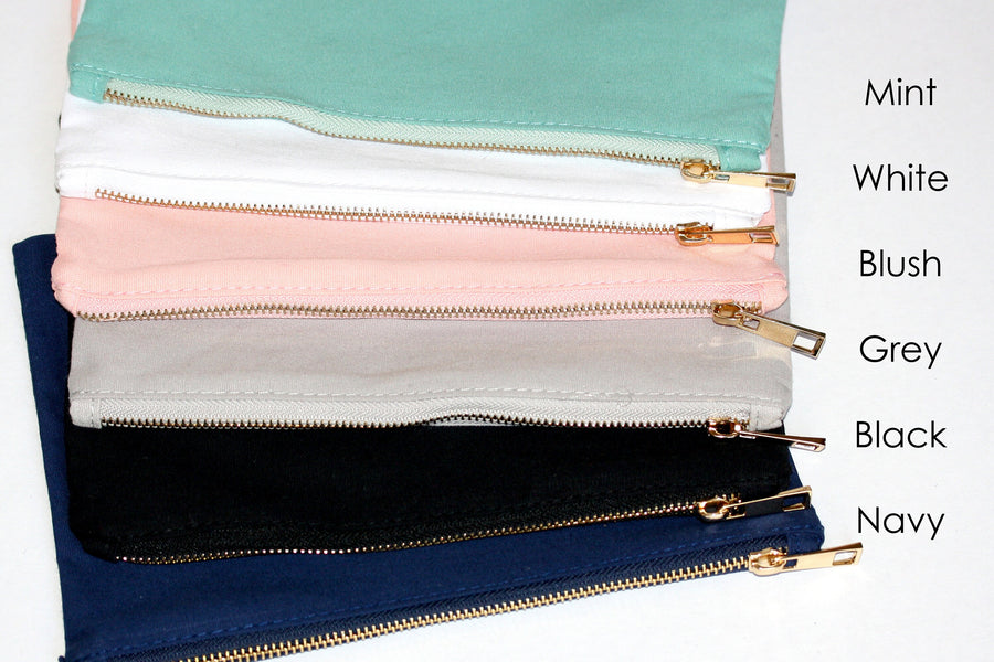 Custom name cosmetic pouch for bridesmaid gifts