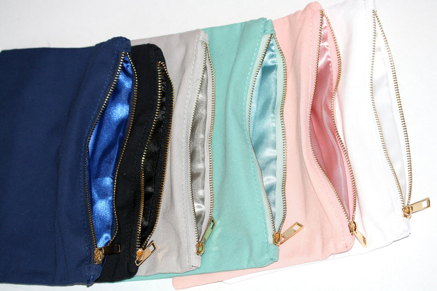 Personalized Bridesmaid Gift cosmetic makeup bag with tassel and gold zipper Bridal shower favor for her set of 6 7 8 gifts bride -CMB1CHTV