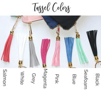 Thumbnail for Personalized makeup bag with tassel set of 6 7 8 custom cosmetic bag toiletry monogram bridal bag wedding bridesmaid travel pouch -CMB4BHTV