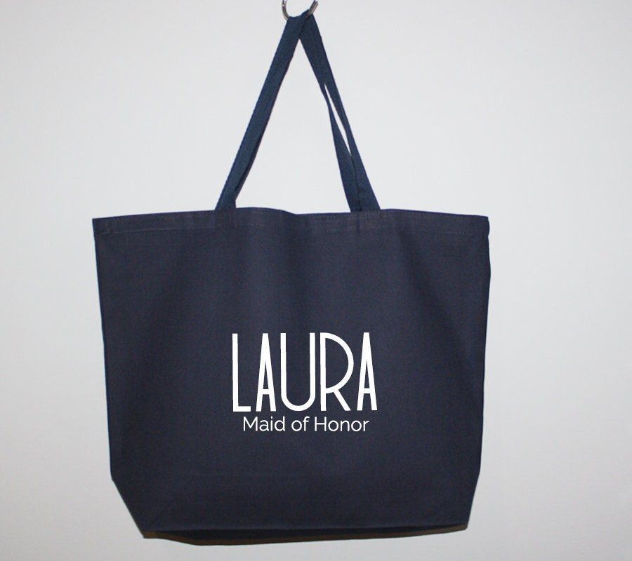 personalized minimalist art deco canvas bridesmaid Tote bag