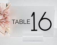 Thumbnail for Acrylic table numbers with holders Black rose gold clear frost lucite wedding signs boho modern glam Art Deco goth wedding decor minimalist