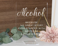 Thumbnail for Alcohol Sign Acrylic wedding sign Minimalist Wedding Sign Modern wedding signs Boho Chic wedding Acrylic Signs alcohol wedding sign - RS24AM