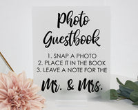 Thumbnail for Photo Guestbook Sign, Instant Photo Guestbook Sign, Photo booth Guest book Sign, Acrylic Guestbook Sign, Minimalist Wedding - RS25AM