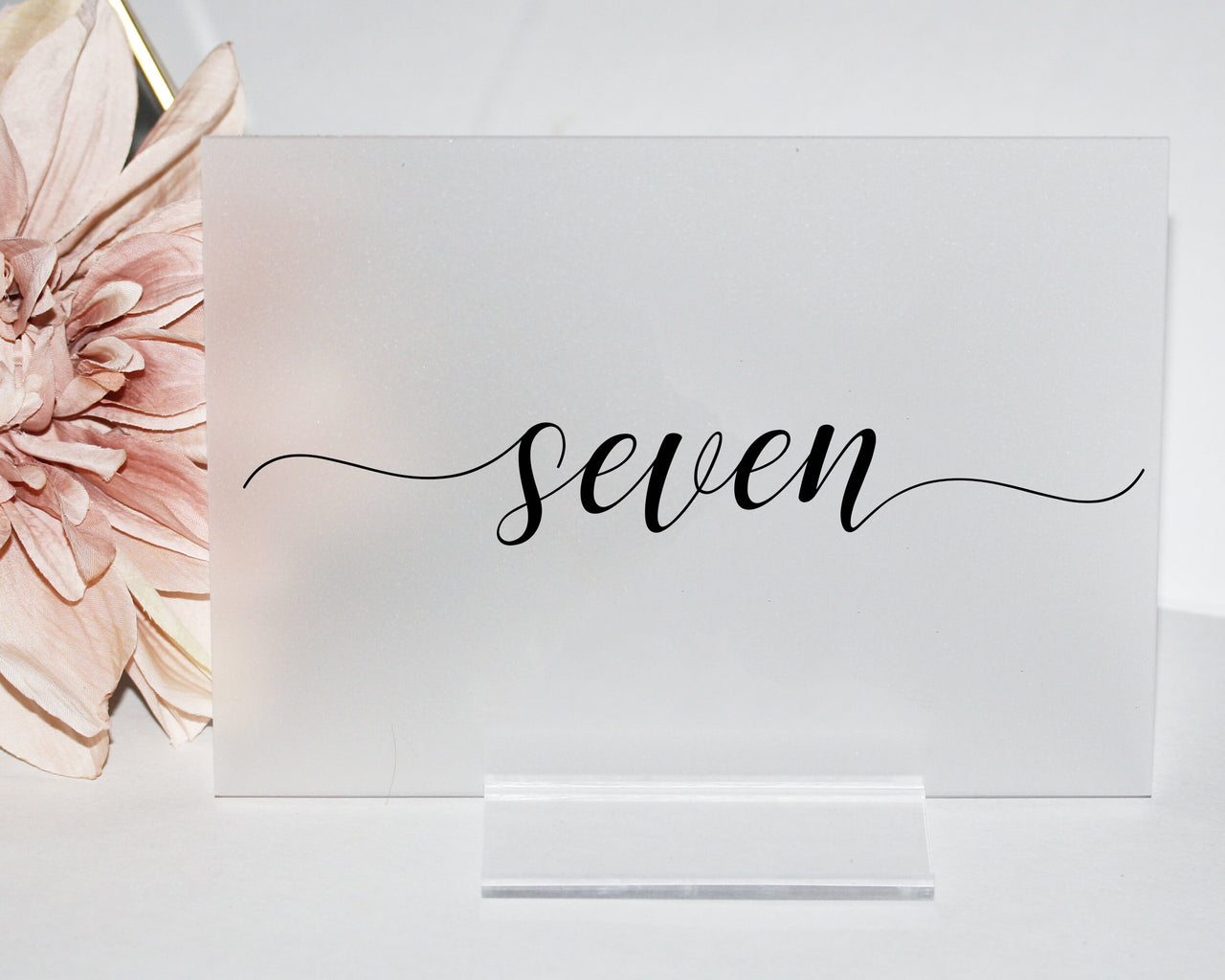 Custom Acrylic Table Numbers with stand Minimalist lucite Clear Wedding decor boho chic script glam modern rustic unique - TN27ARV