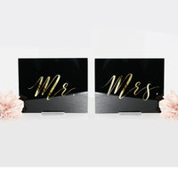 Thumbnail for SET OF 2, Acrylic Mr Mrs Tabletop Signs, Mr and Mrs Sign, table sign, for sweetheart table, gold, blush, modern wedding, minimalist - CS7A