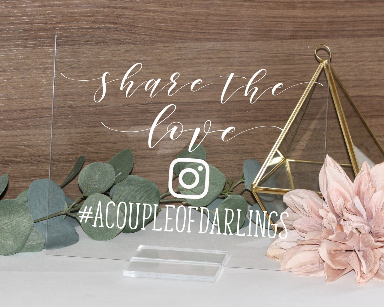 Share the Love Hashtag Acrylic Sign For Wedding Clear wedding Hashtag Sign Acrylic Sign For Wedding Instagram Sign Wedding Lucite - RS6AS