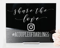 Thumbnail for Share the Love Hashtag Acrylic Sign For Wedding Clear wedding Hashtag Sign Acrylic Sign For Wedding Instagram Sign Wedding Lucite - RS6AS