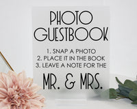 Thumbnail for Photo Guestbook Sign, Instant Photo Guestbook Sign, Photo booth Guest book Sign, Acrylic Guestbook Sign, Minimalist Wedding - RS25AM
