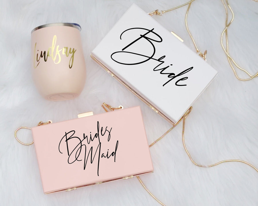 Personalized Acrylic Clutch for Bride
