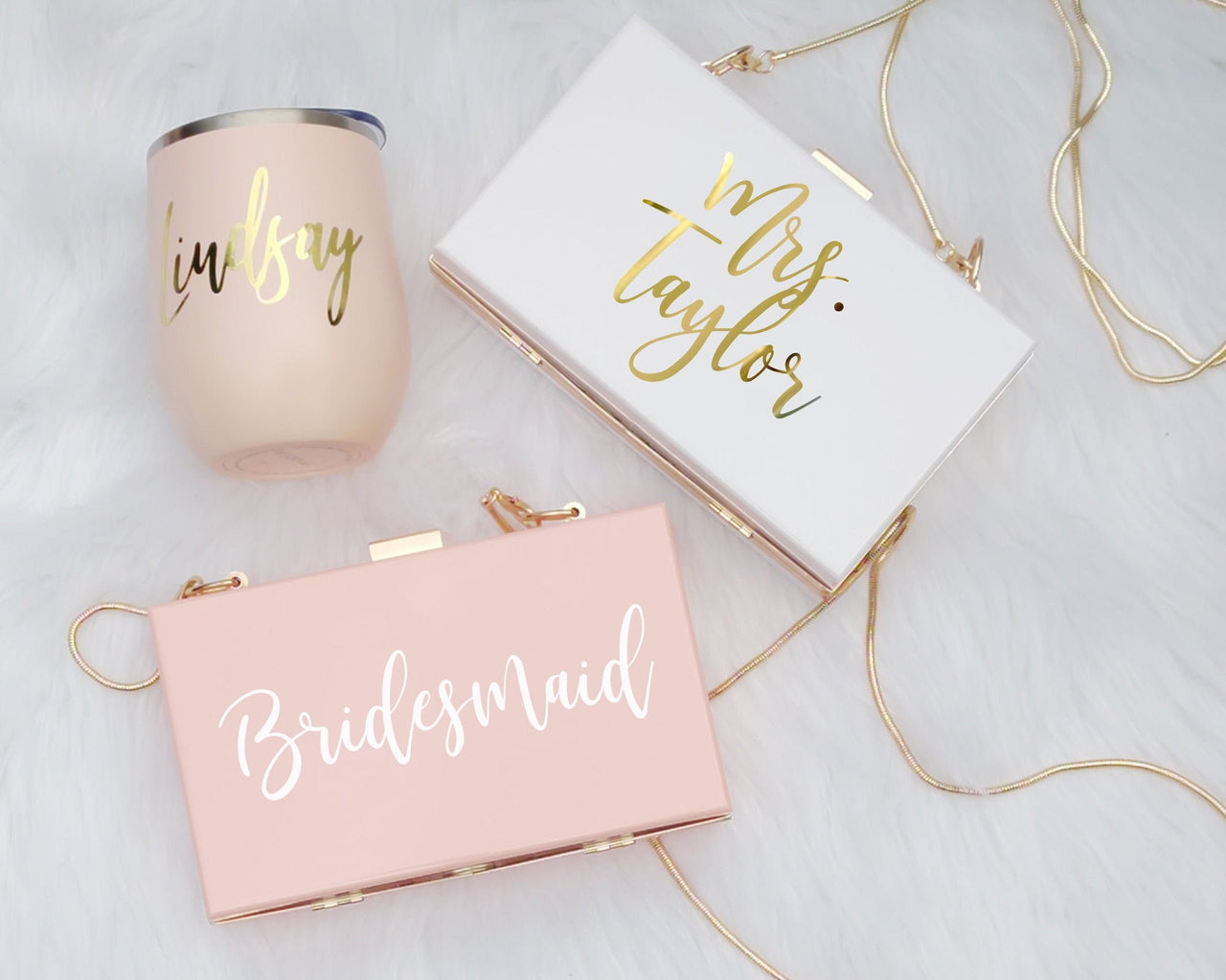 Personalized Acrylic Clutch for Bride