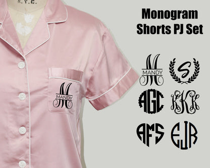 Personalized Monogram Bridesmaid Satin Pajamas