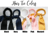 Thumbnail for Bridesmaid Hair Ties With Tail, Personalized Scrunchie, Maid of Honor Proposal, Bridal Shower Favor