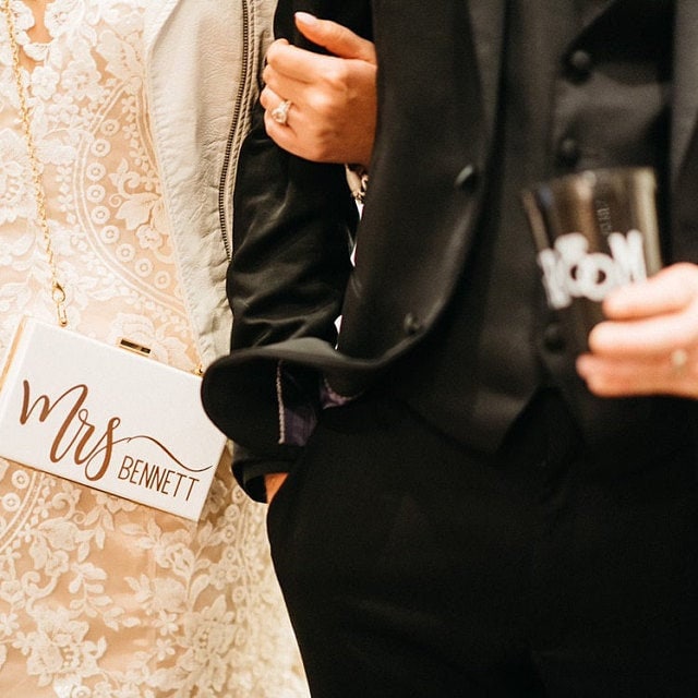 Personalized Acrylic Bridal Clutch for Mrs Bride Bridesmaid Maid of Honor Gift Bachelorette Party Favors Honeymoon Bag Going out CL1