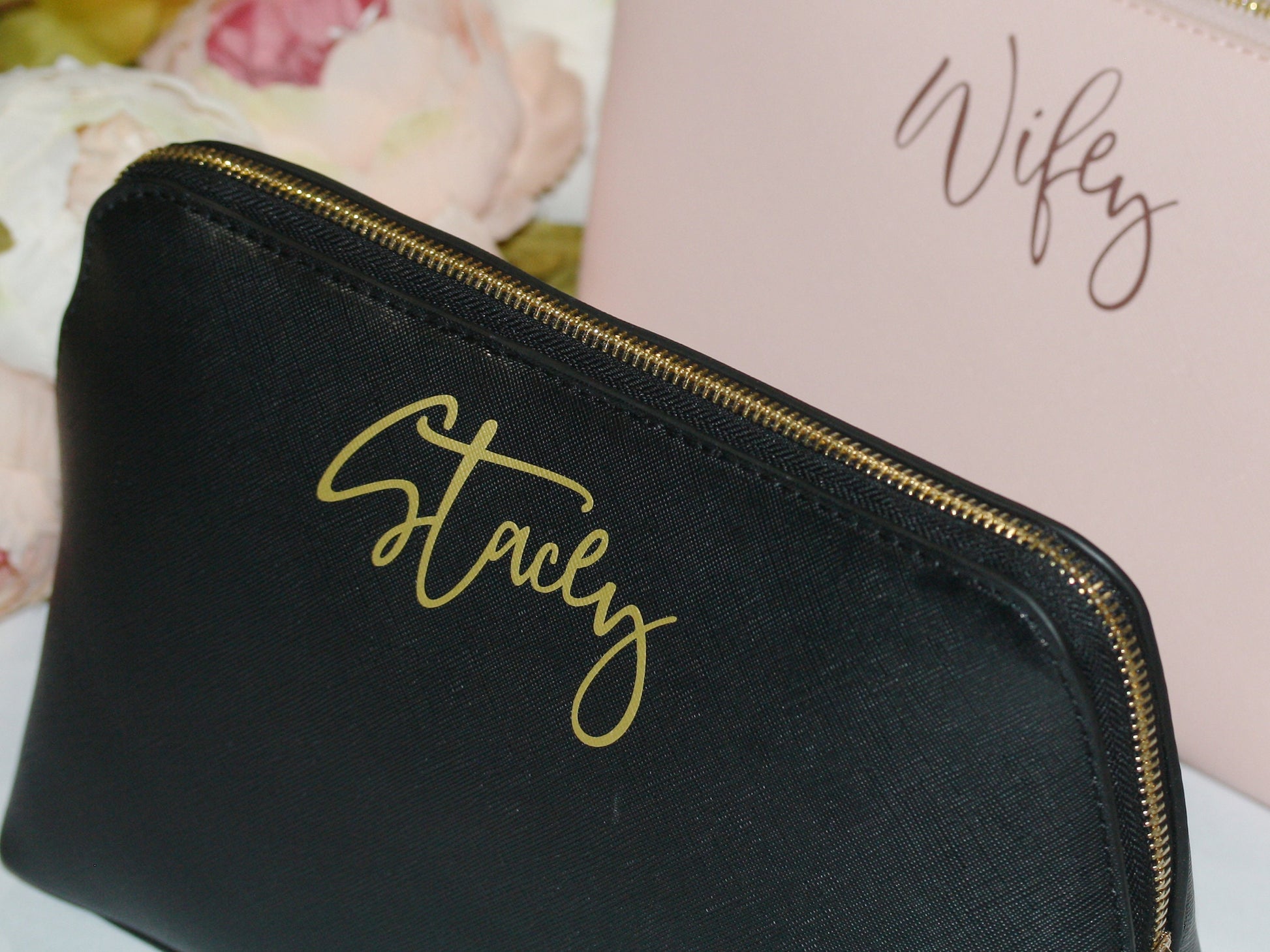 Personalized Vegan Leather make up bag