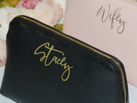 Thumbnail for Personalized Vegan Leather make up bag